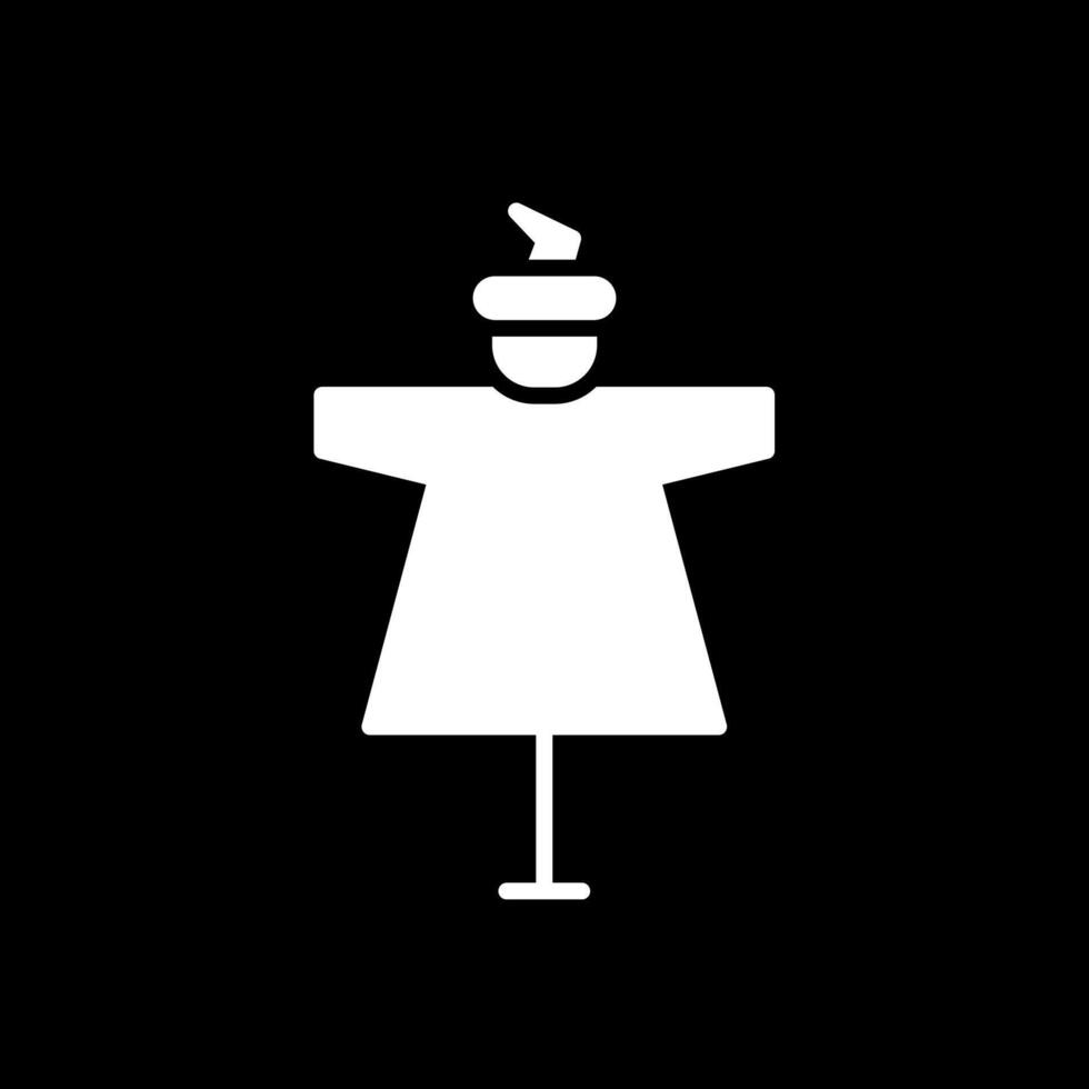Scarecrow Glyph Inverted Icon Design vector