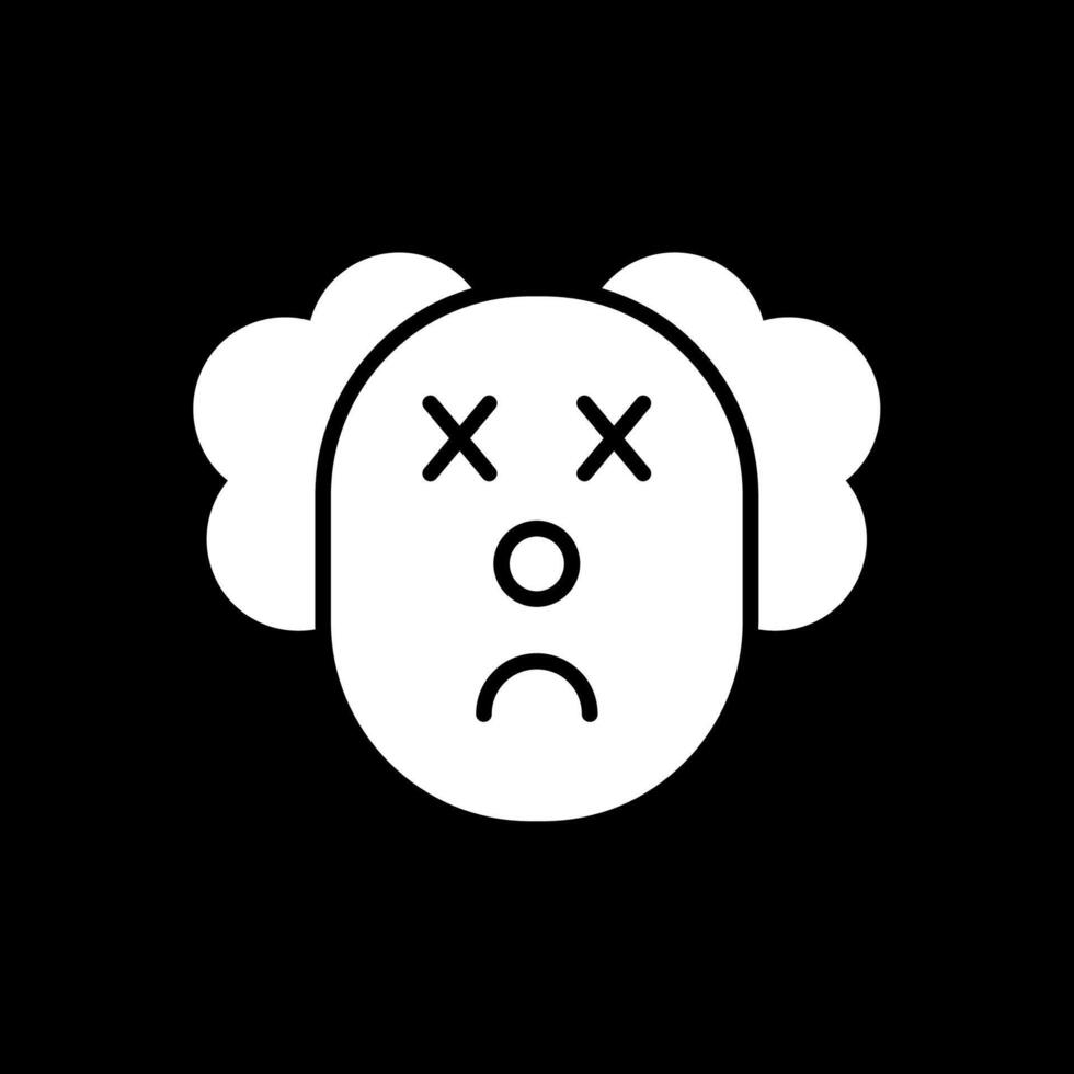 Clown Glyph Inverted Icon Design vector