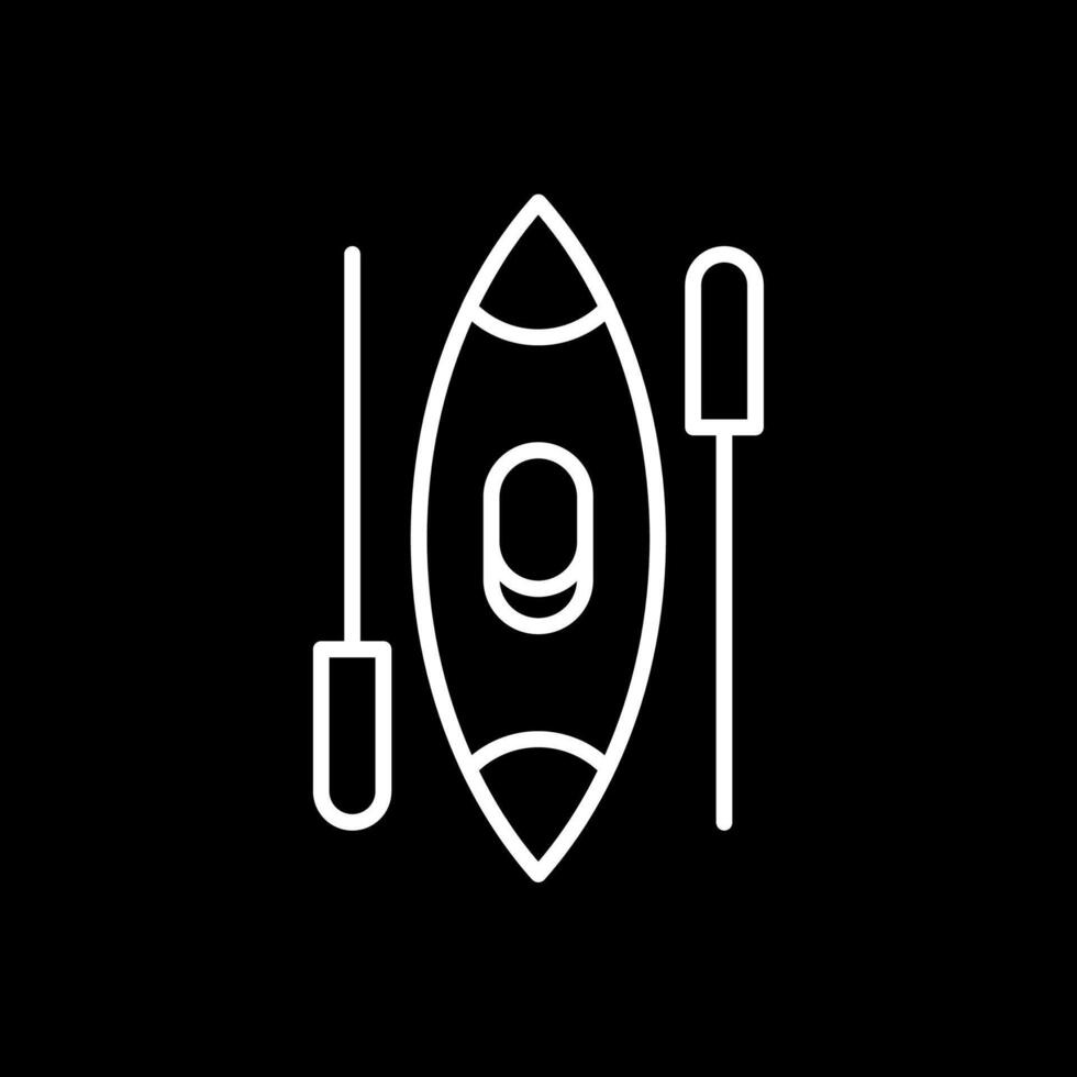 Canoe Line Inverted Icon Design vector