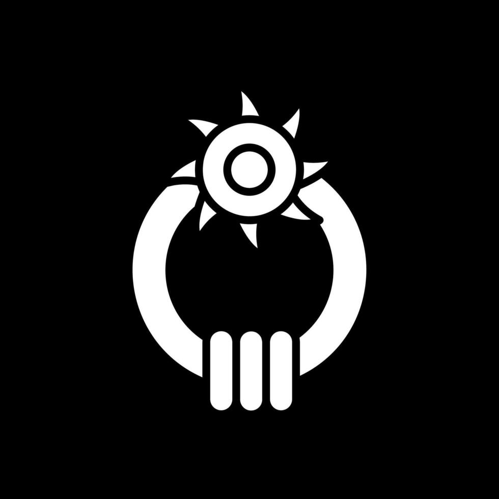 Door Knocker Glyph Inverted Icon Design vector
