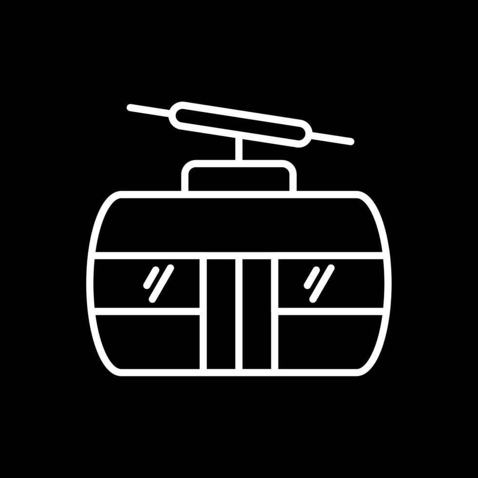 Cableway Line Inverted Icon Design vector