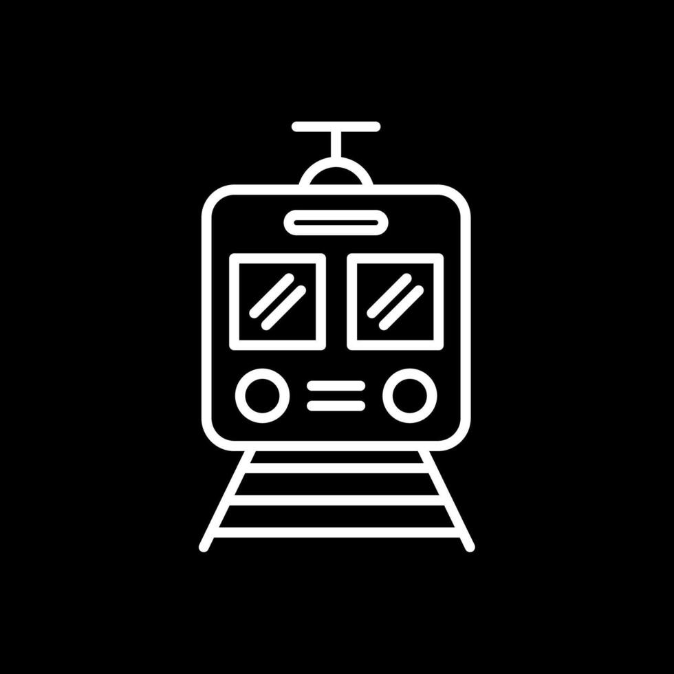 Train Line Inverted Icon Design vector