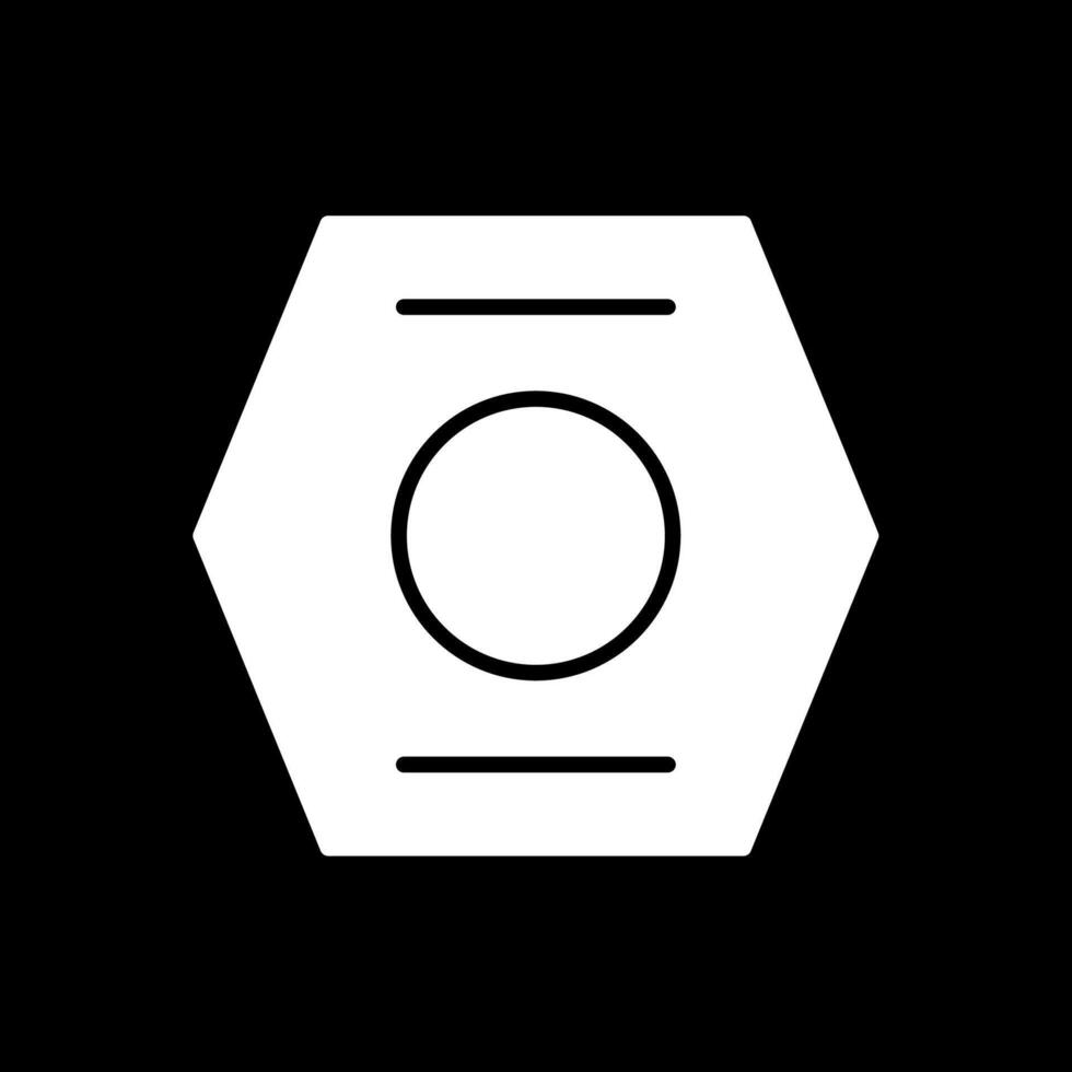Nut Glyph Inverted Icon Design vector