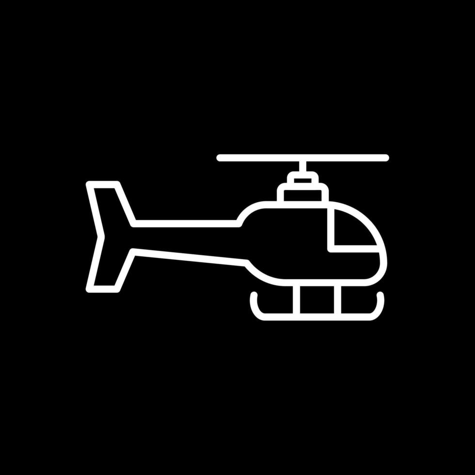 Helicopter Line Inverted Icon Design vector