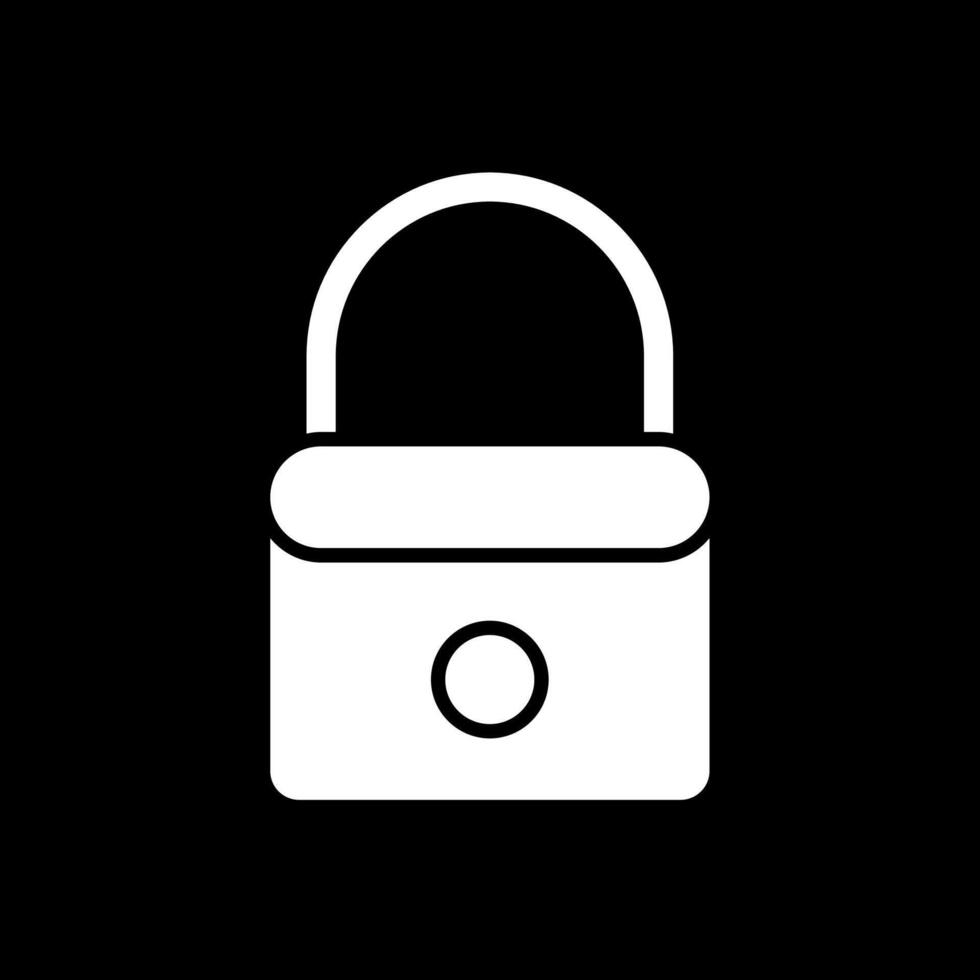 Lock Glyph Inverted Icon Design vector