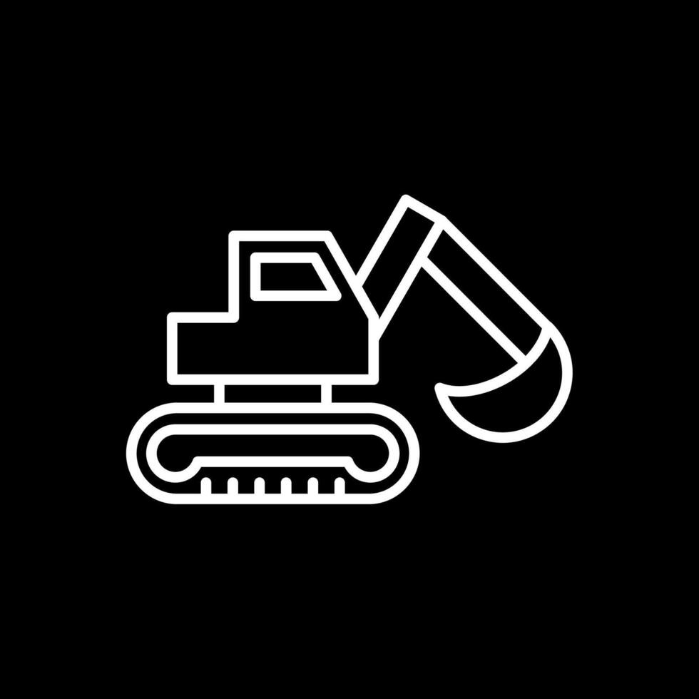 Digger Line Inverted Icon Design vector