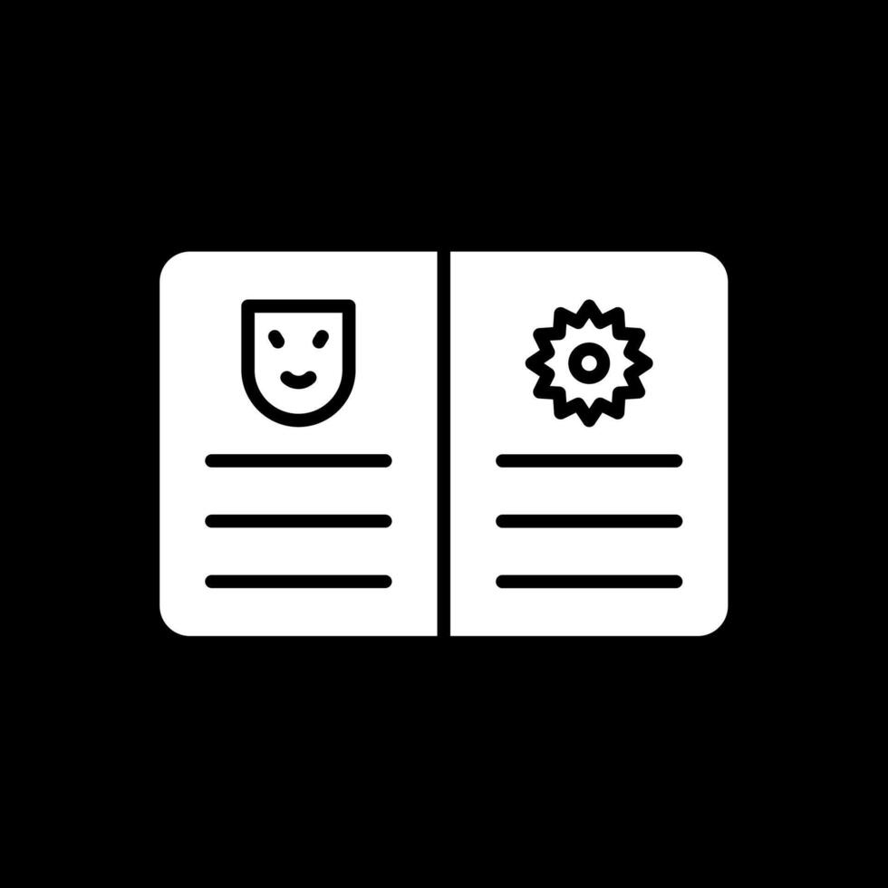 Comic Book Glyph Inverted Icon Design vector