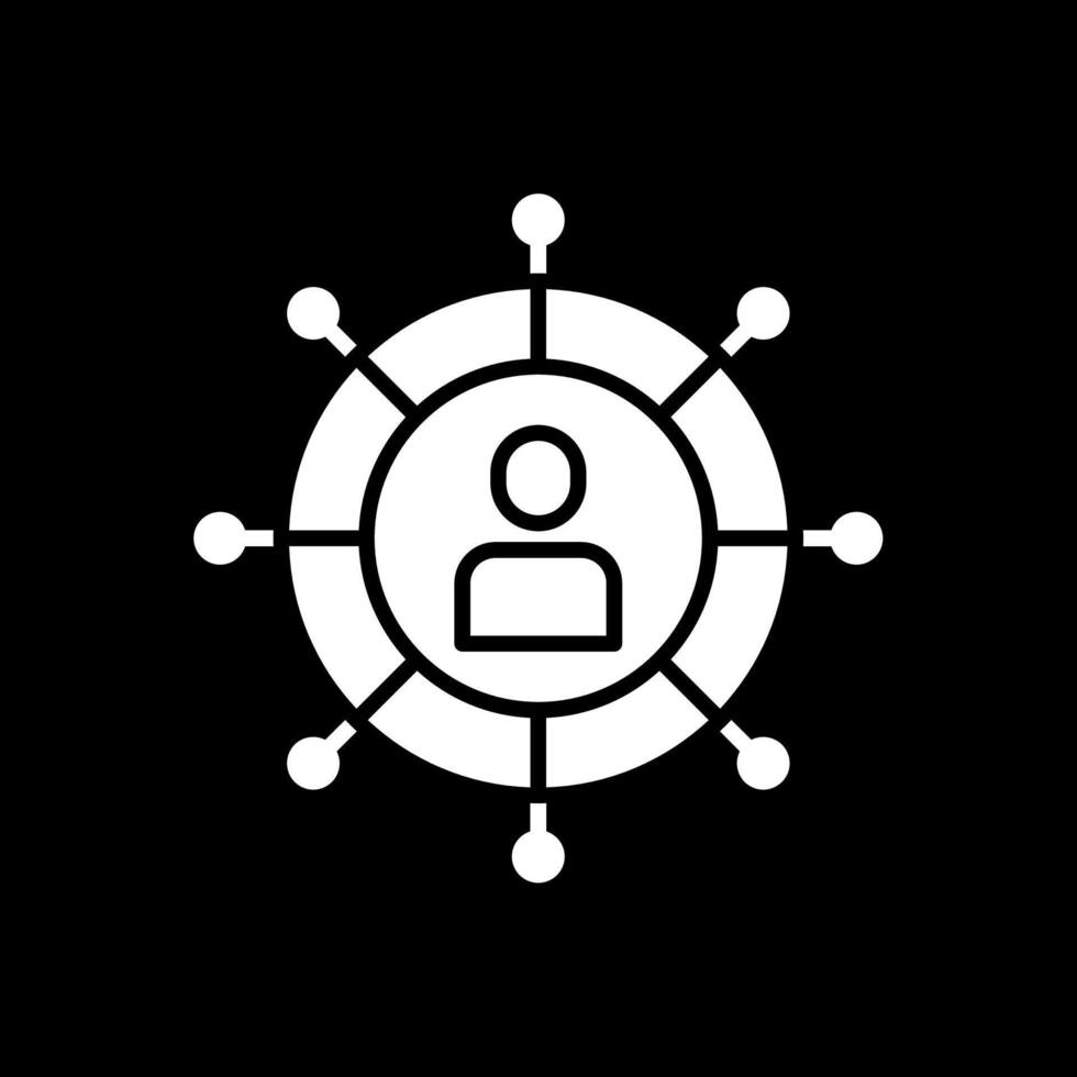 Social Network Glyph Inverted Icon Design vector