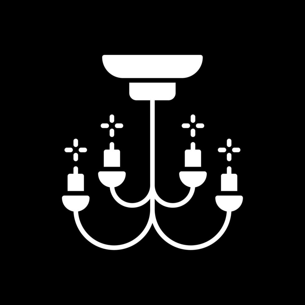 Chandelier Glyph Inverted Icon Design vector