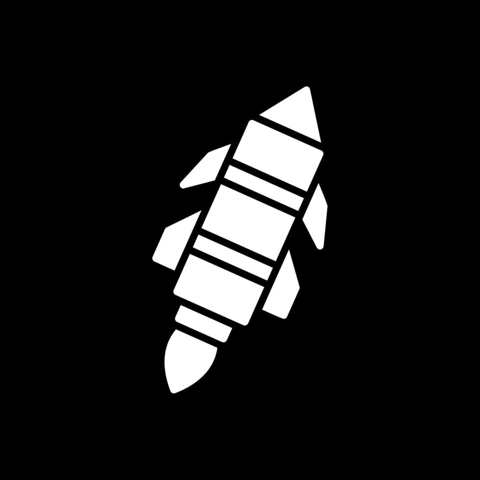 Missile Glyph Inverted Icon Design vector