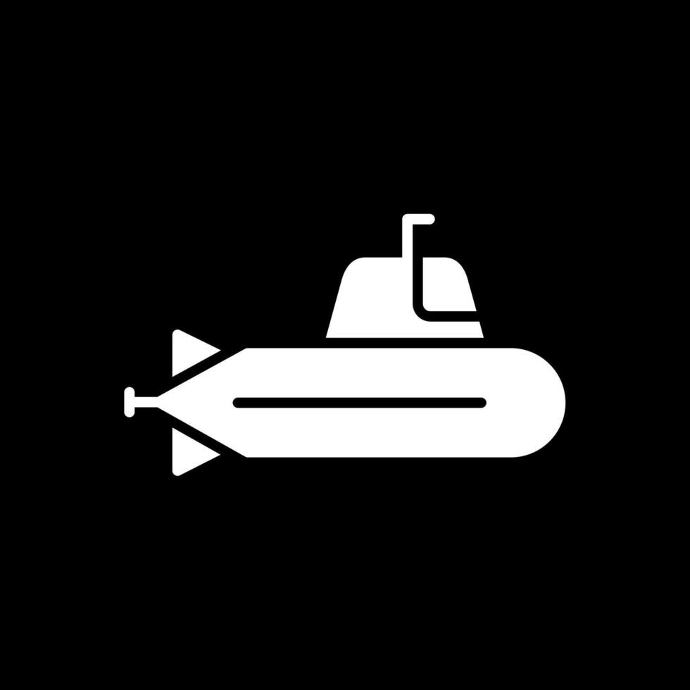 Submarine Glyph Inverted Icon Design vector