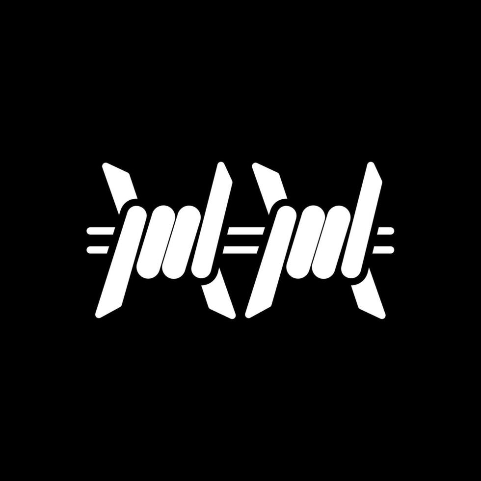 Barbed Wire Glyph Inverted Icon Design vector