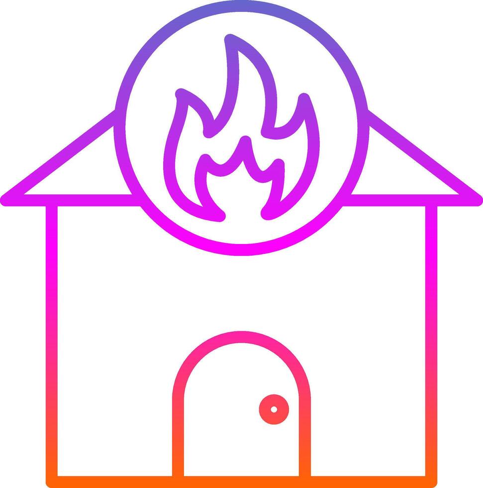 hogar fuego línea degradado icono diseño vector