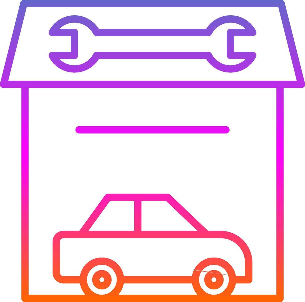Garage Line Gradient Icon Design vector