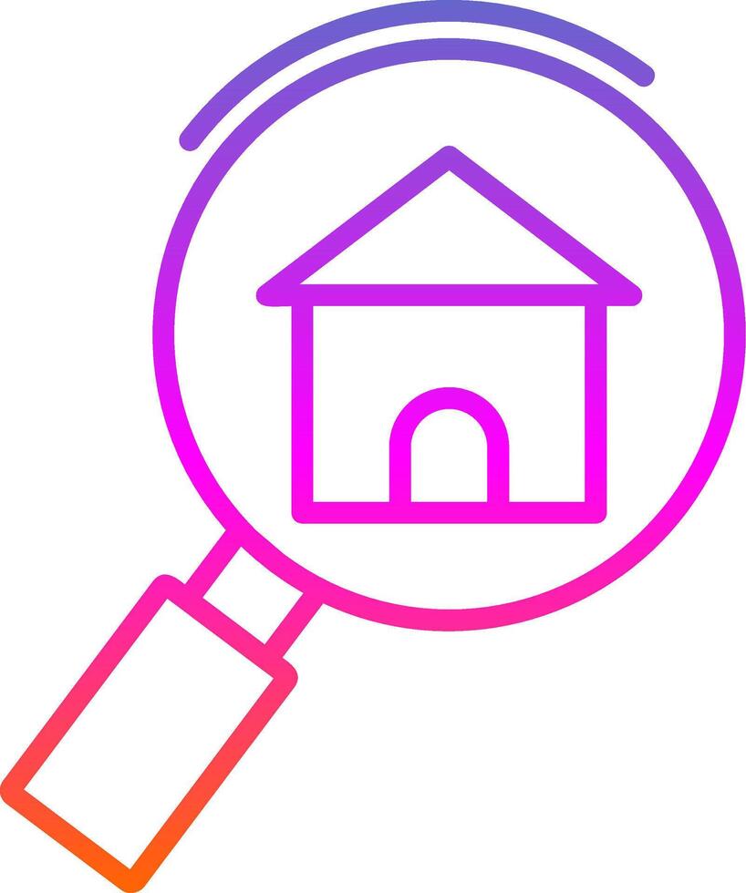 Search Home Line Gradient Icon Design vector