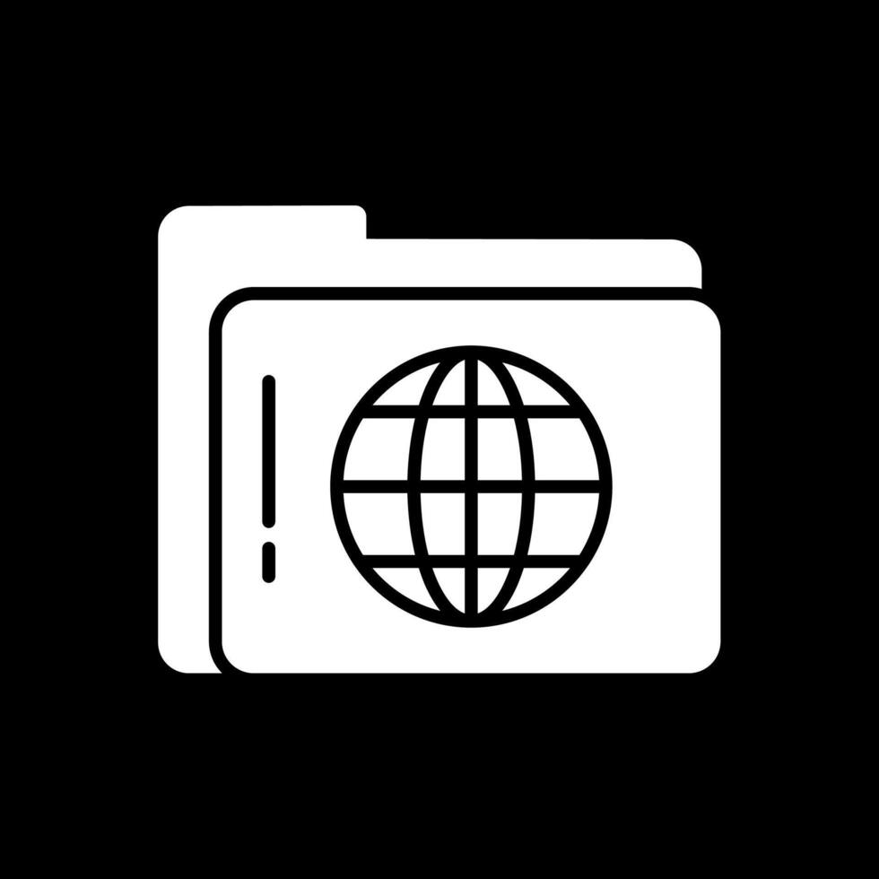 Folder Glyph Inverted Icon Design vector