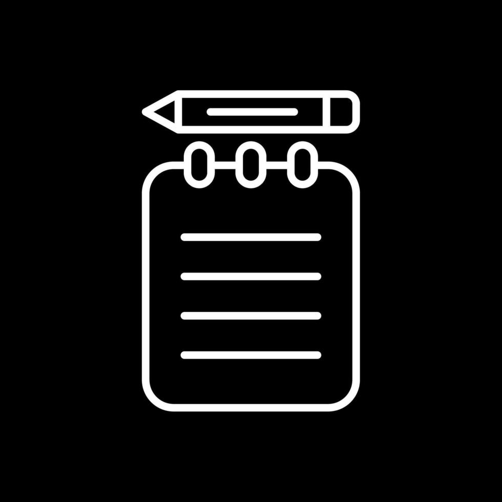 Notepad Line Inverted Icon Design vector