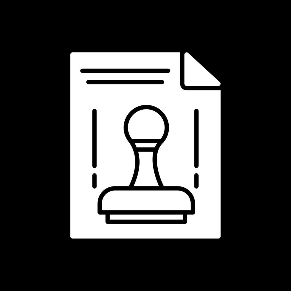 Stamp Tool Glyph Inverted Icon Design vector