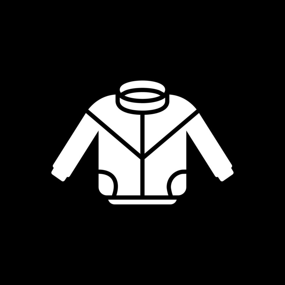 Jacket Glyph Inverted Icon Design vector