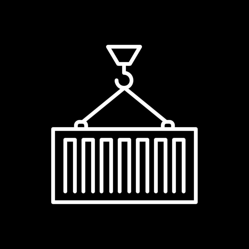 Container Loading Line Inverted Icon Design vector