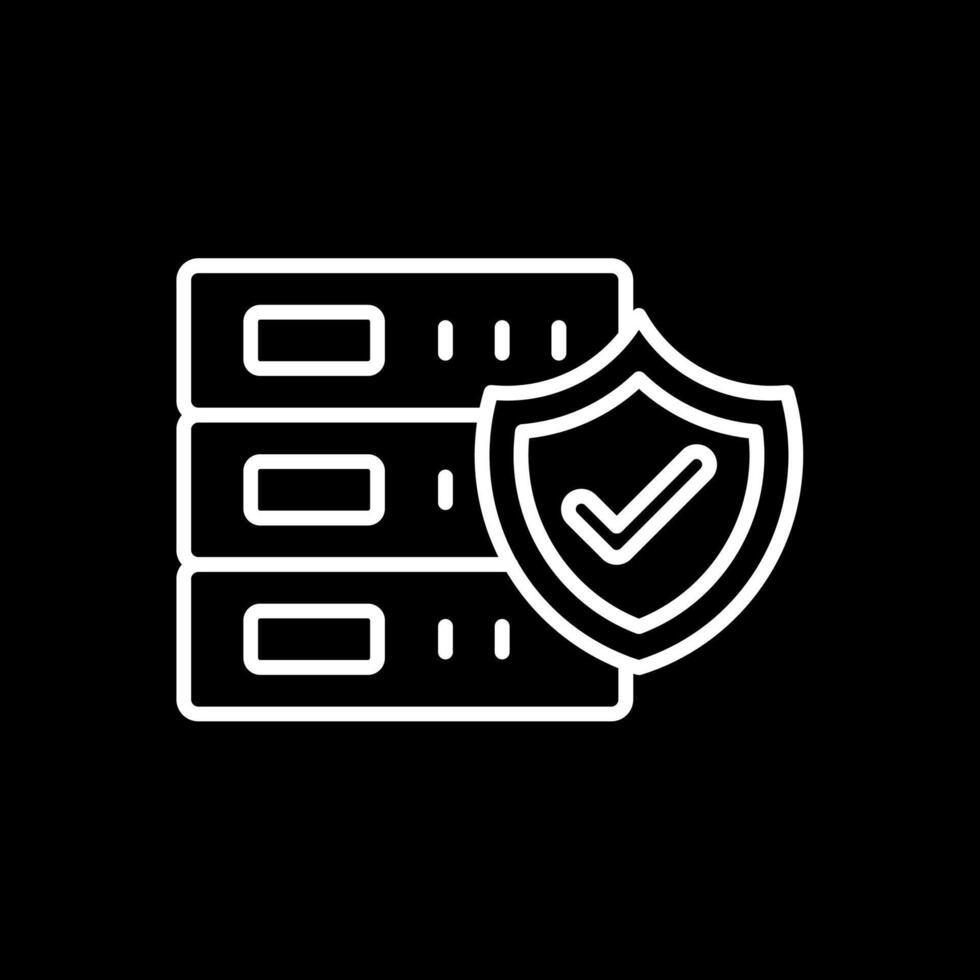 base de datos seguridad línea invertido icono diseño vector