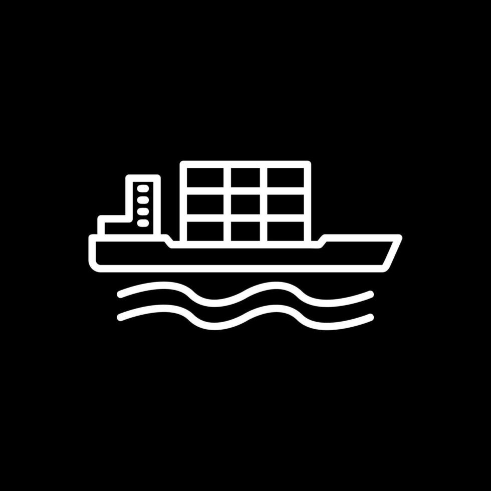 Bulk Carrier Line Inverted Icon Design vector