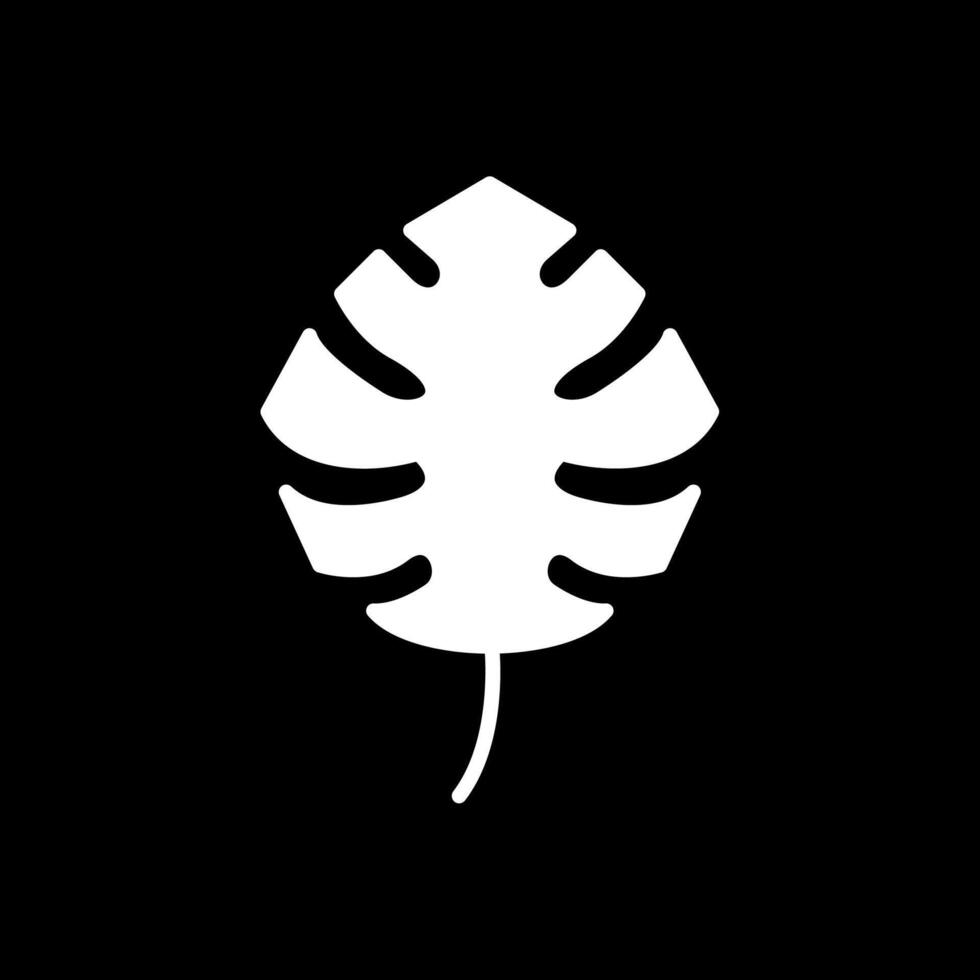 Monstera Glyph Inverted Icon Design vector