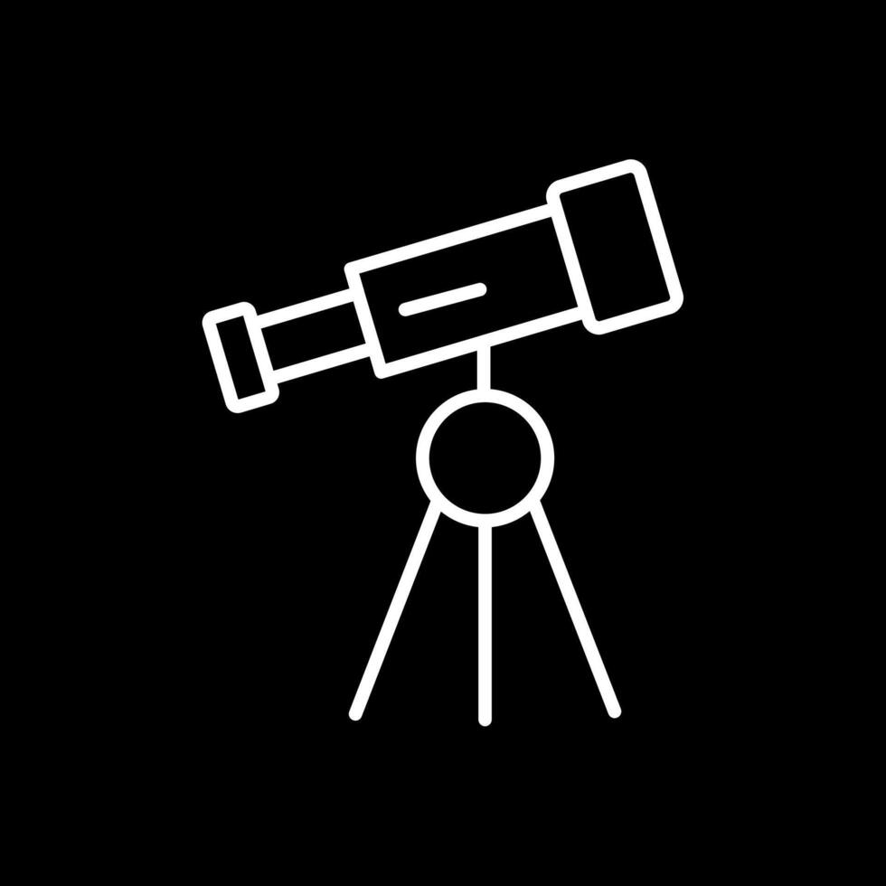 Telescope Line Inverted Icon Design vector