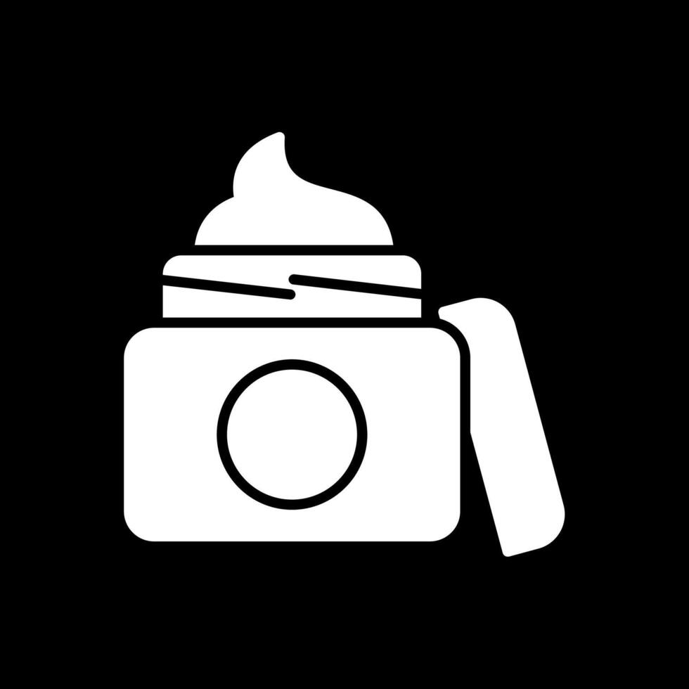 Face Cream Glyph Inverted Icon Design vector