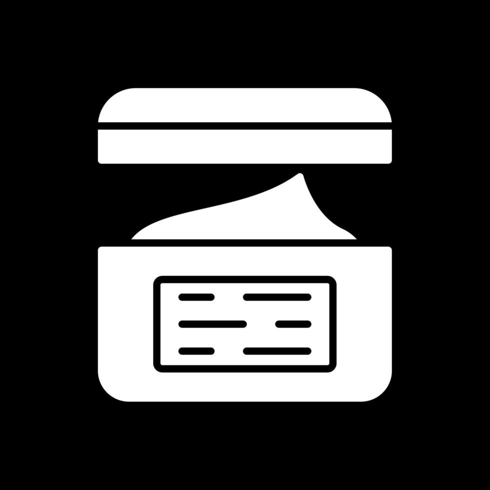 Body Cream Glyph Inverted Icon Design vector