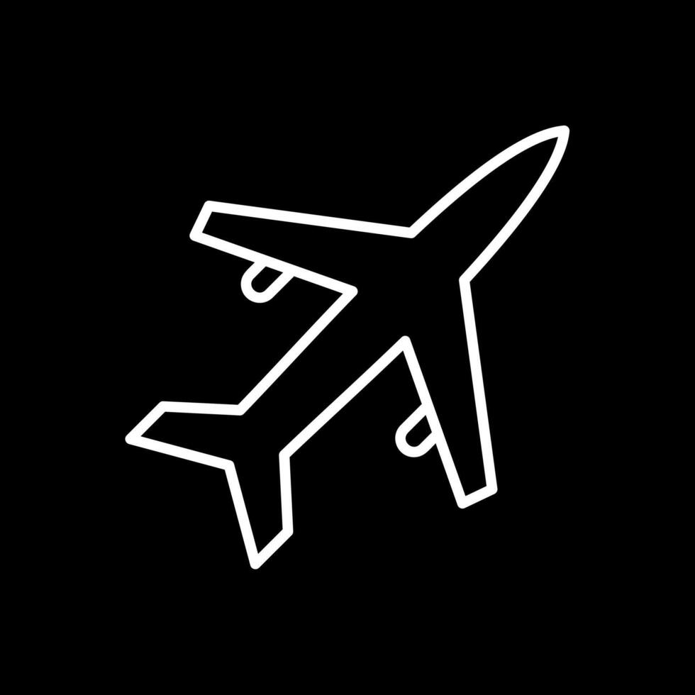 Old Plane Line Inverted Icon Design vector