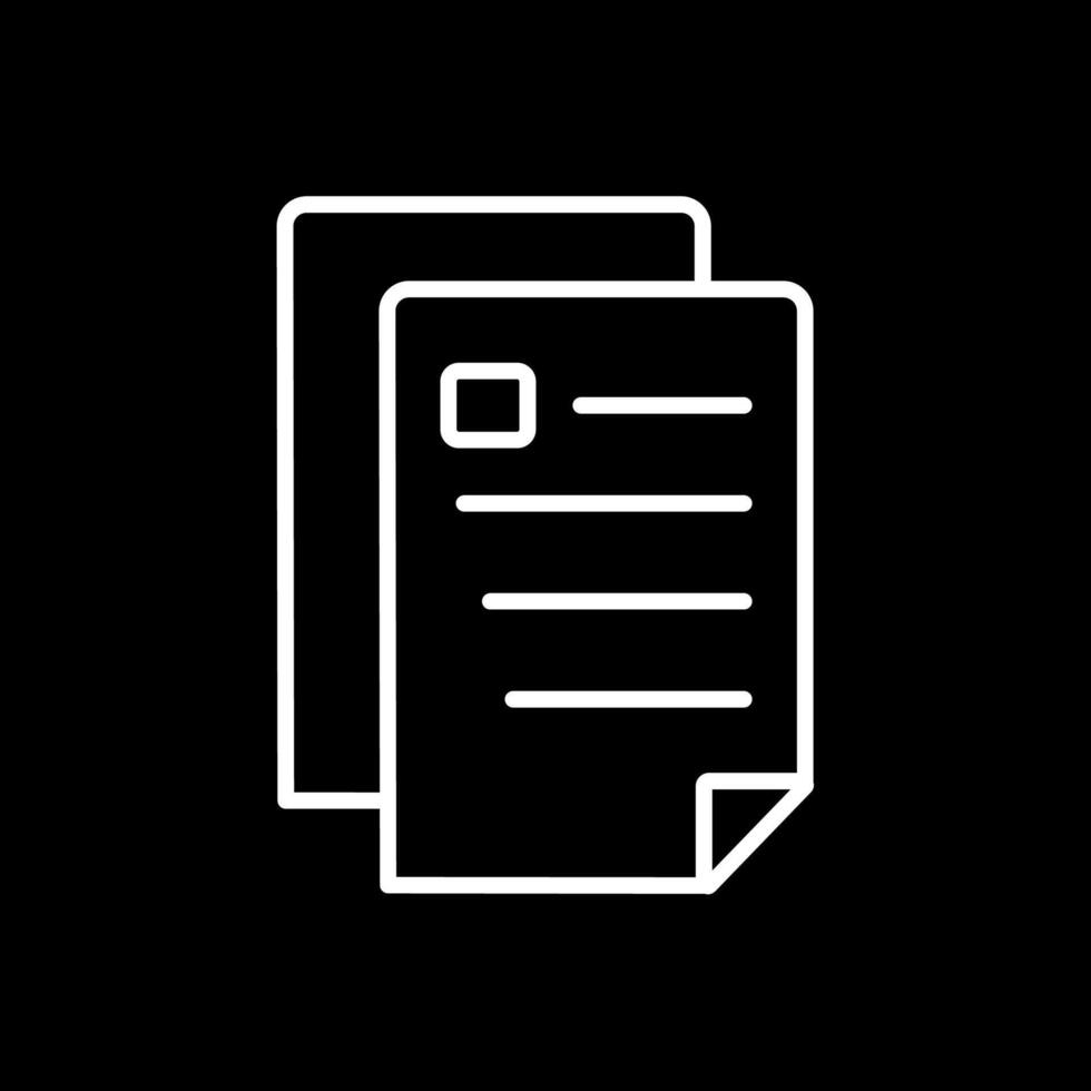 Document Line Inverted Icon Design vector