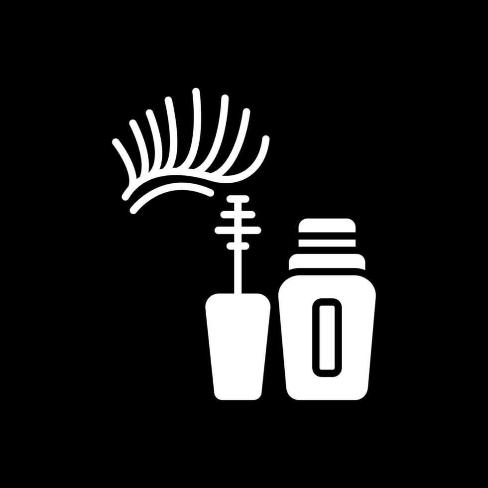 Eyelashes Glyph Inverted Icon Design vector