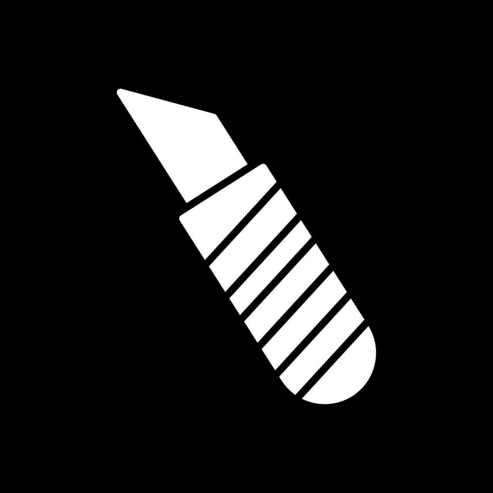 corte cuchillo glifo invertido icono diseño vector