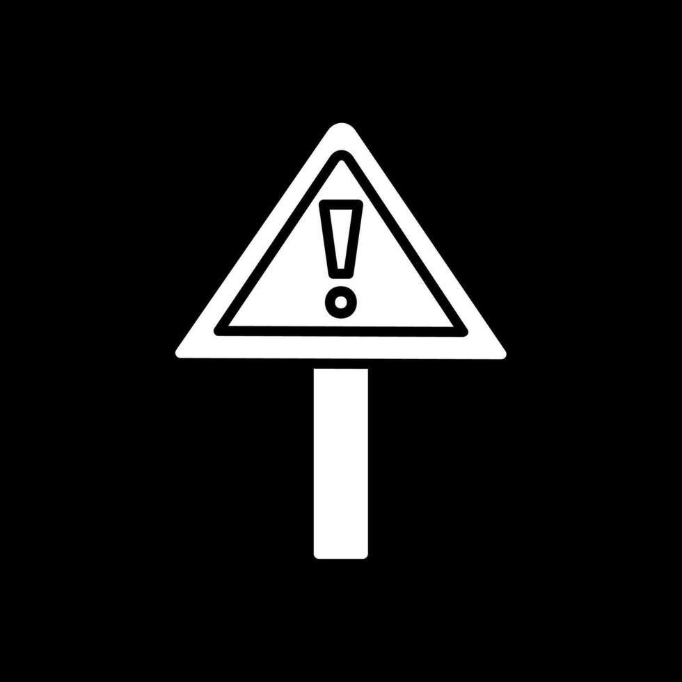 Alert Glyph Inverted Icon Design vector