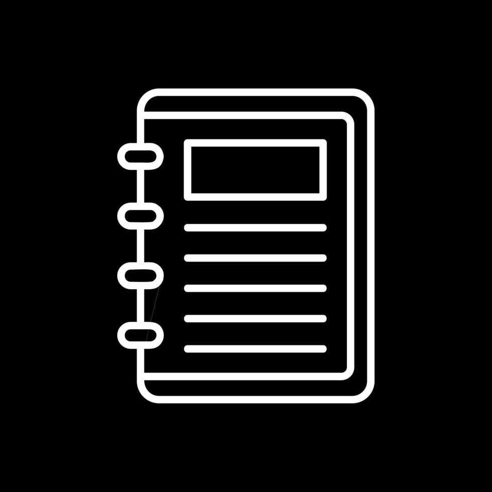 Take Note Line Inverted Icon Design vector