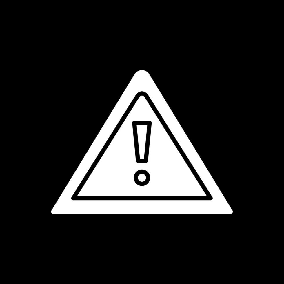 Warning Sign Glyph Inverted Icon Design vector