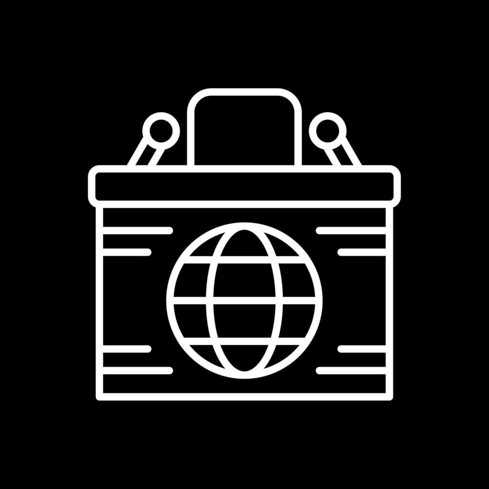 Desk Line Inverted Icon Design vector