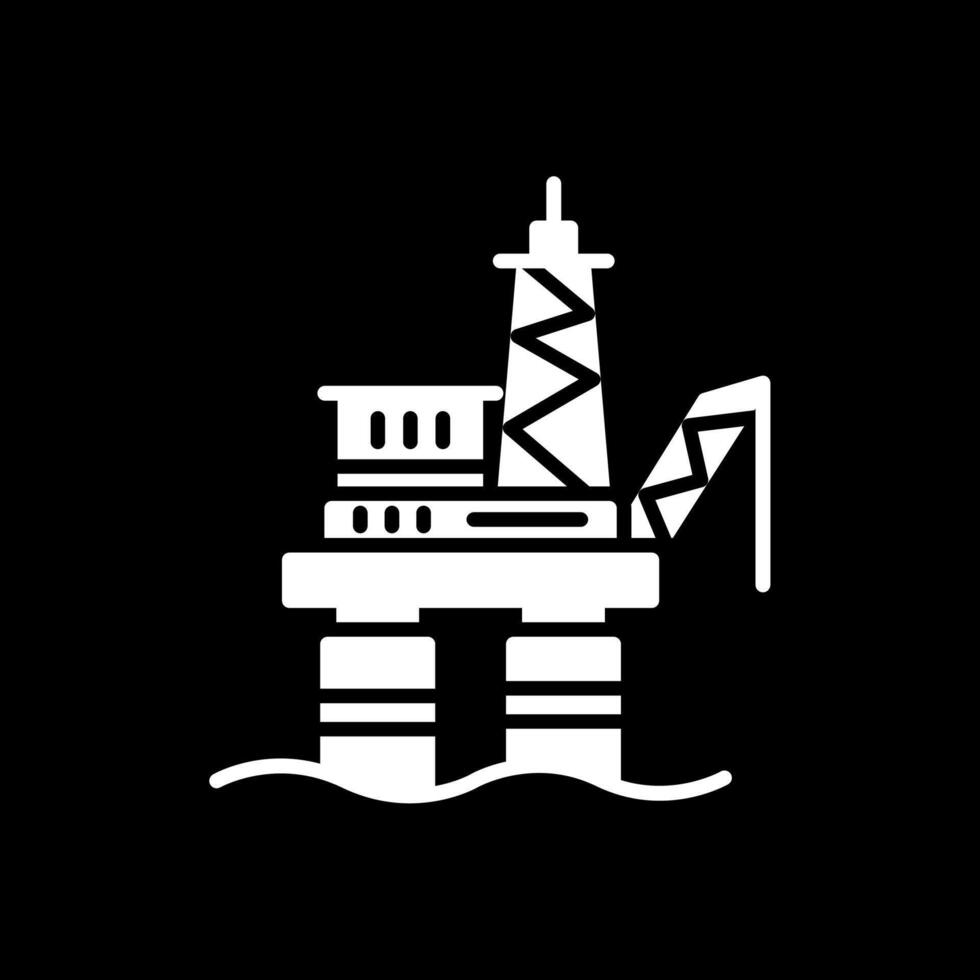Drilling Rig Glyph Inverted Icon Design vector