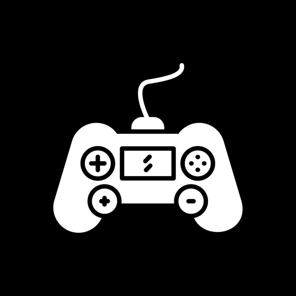 Gaming Console Glyph Inverted Icon Design vector