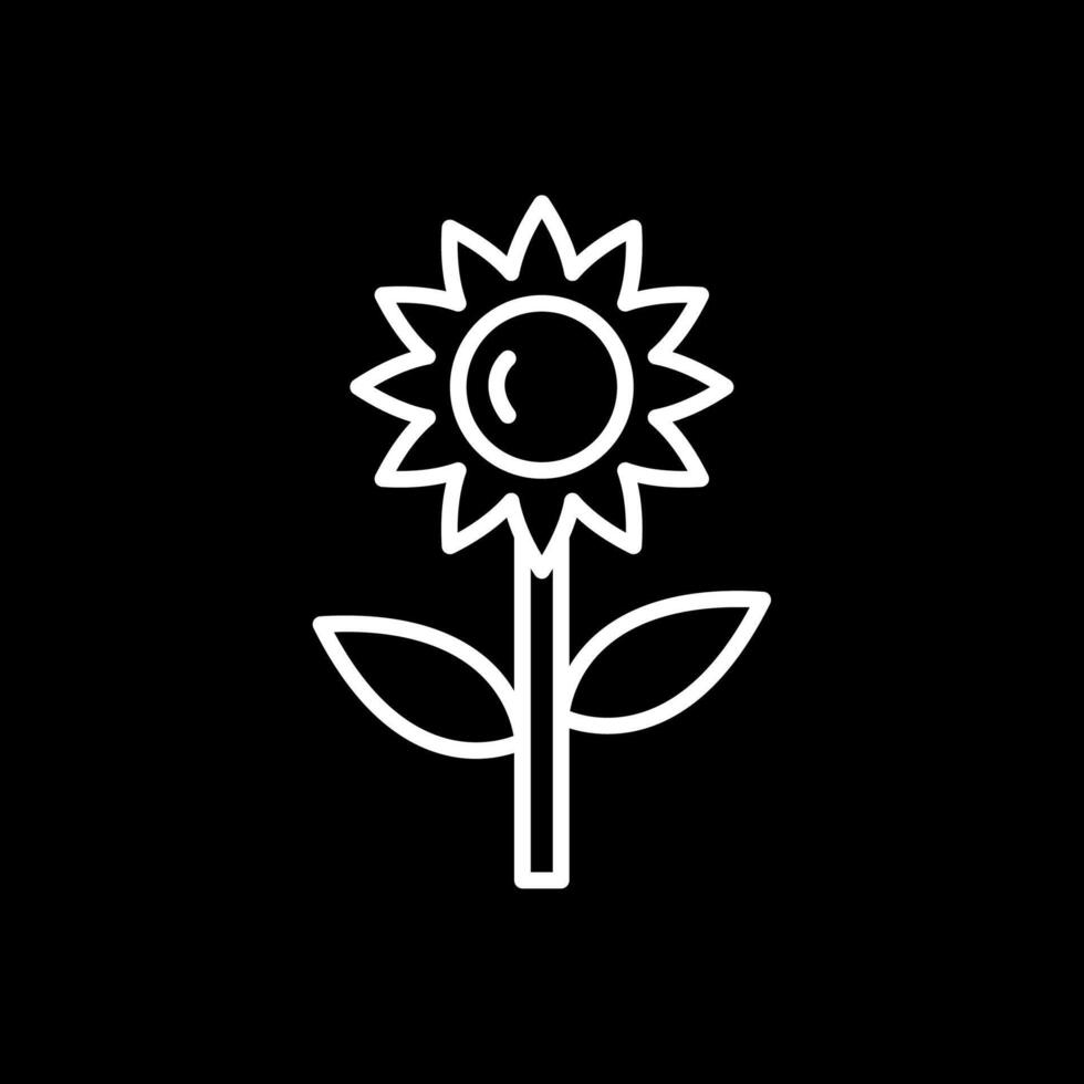 Sunflower Line Inverted Icon Design vector