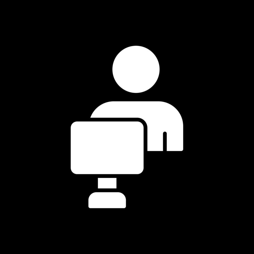 Gamer Glyph Inverted Icon Design vector