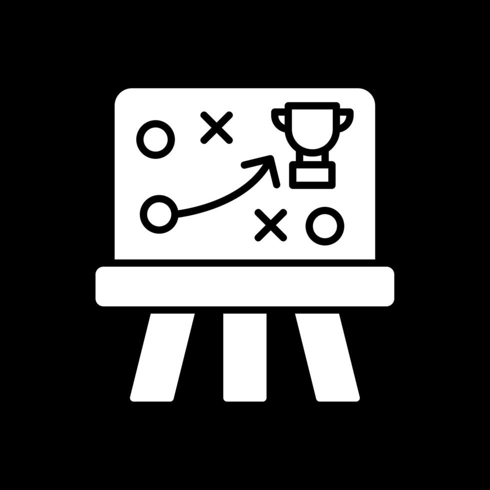 Game Plan Glyph Inverted Icon Design vector