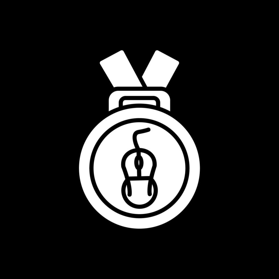 Medal Glyph Inverted Icon Design vector