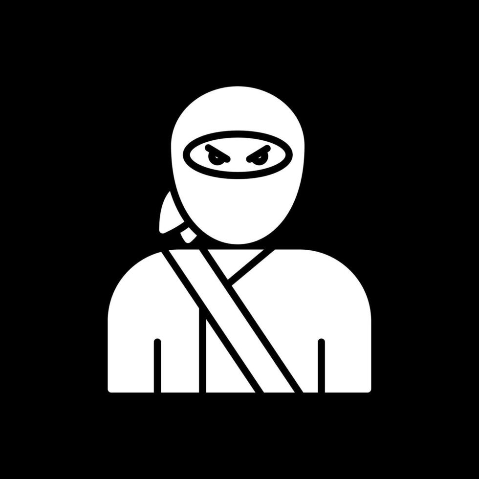 Ninja Glyph Inverted Icon Design vector