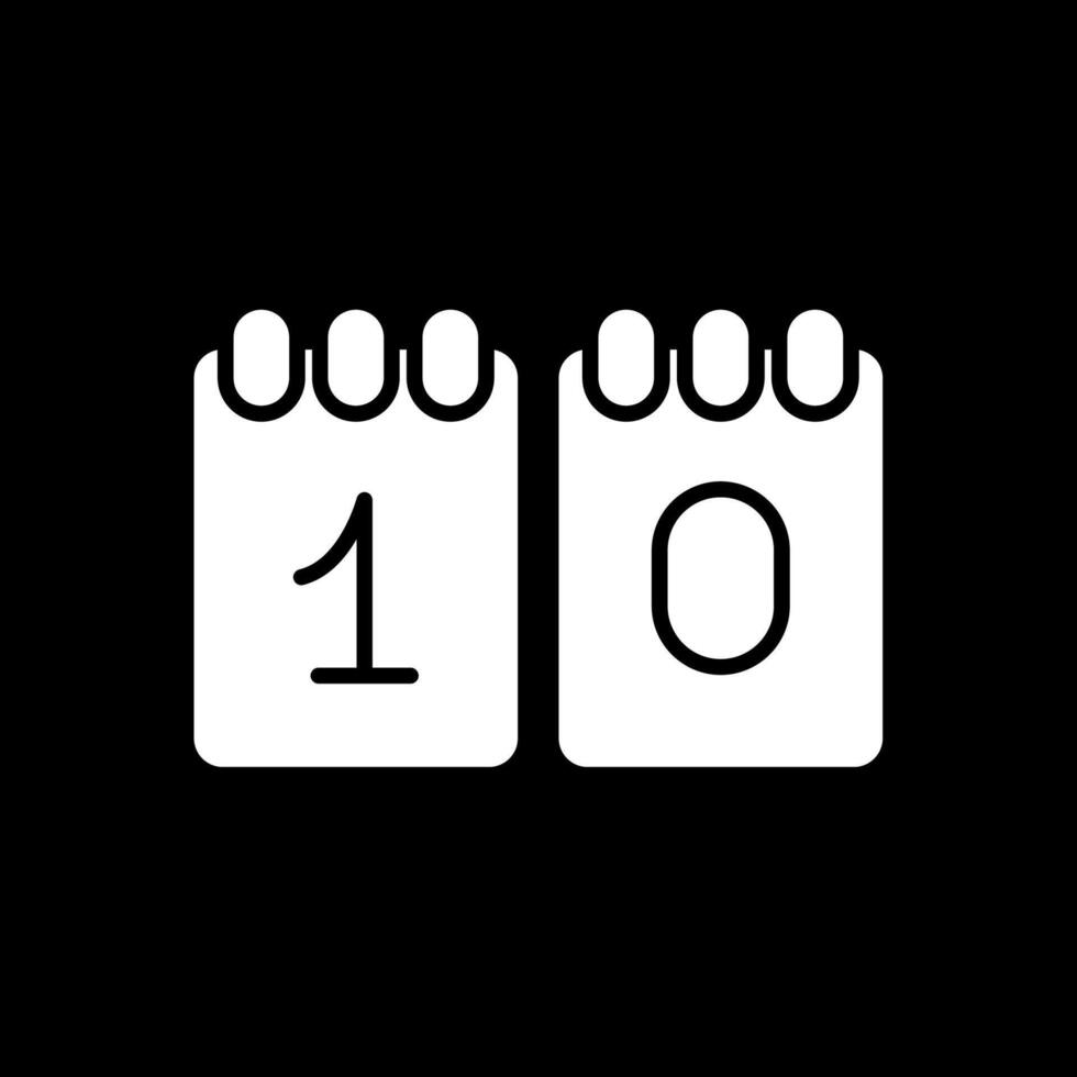 Scorecard Glyph Inverted Icon Design vector