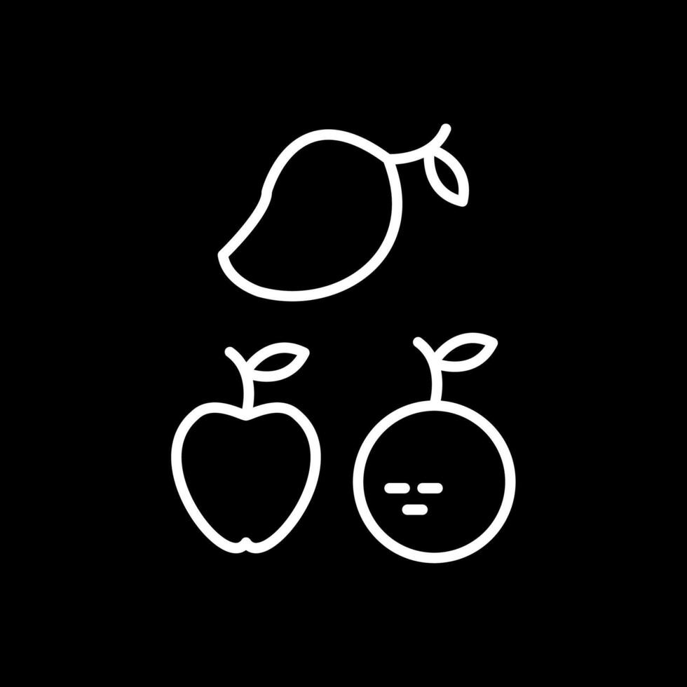 Fruits Line Inverted Icon Design vector