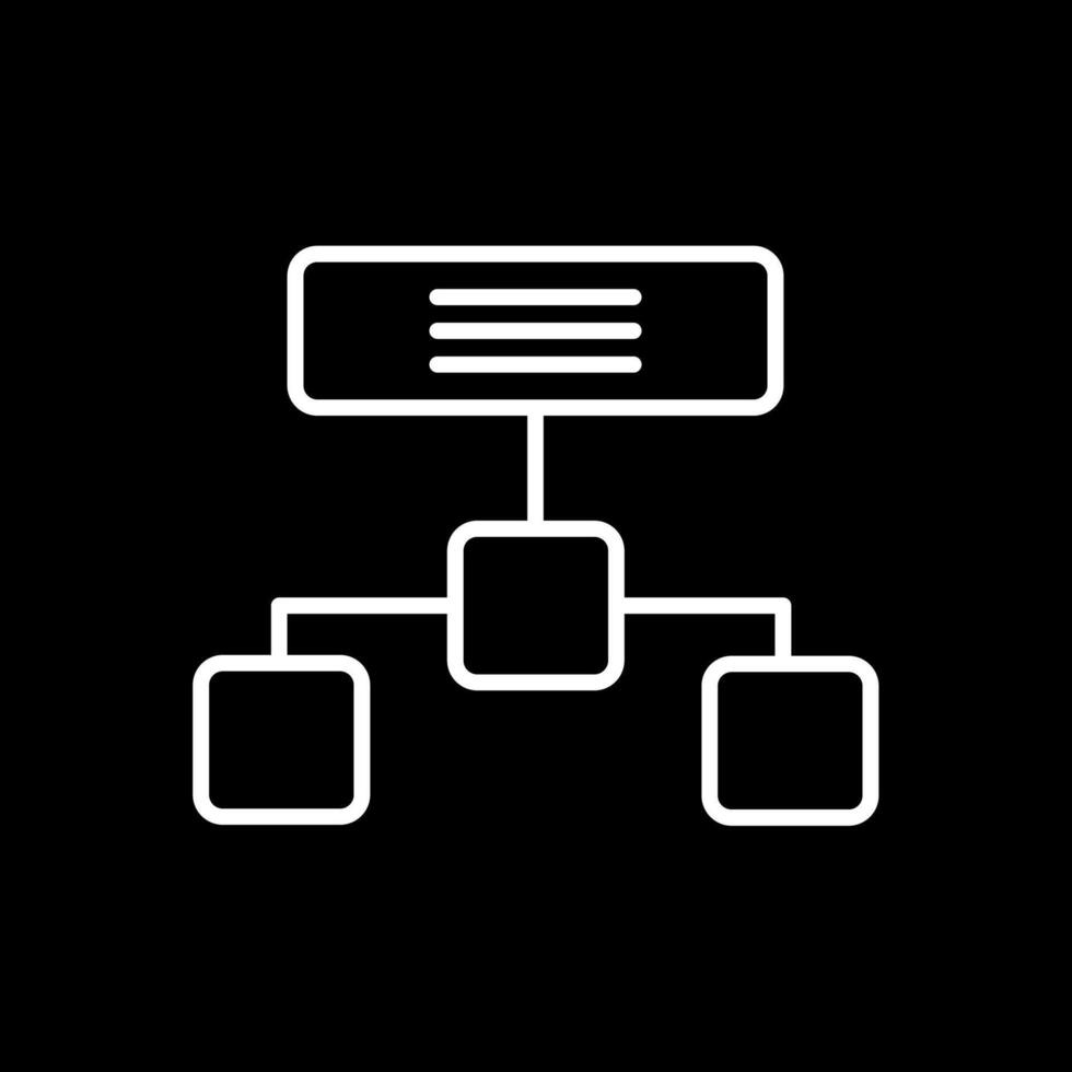 Hierarchical Structure Line Inverted Icon Design vector