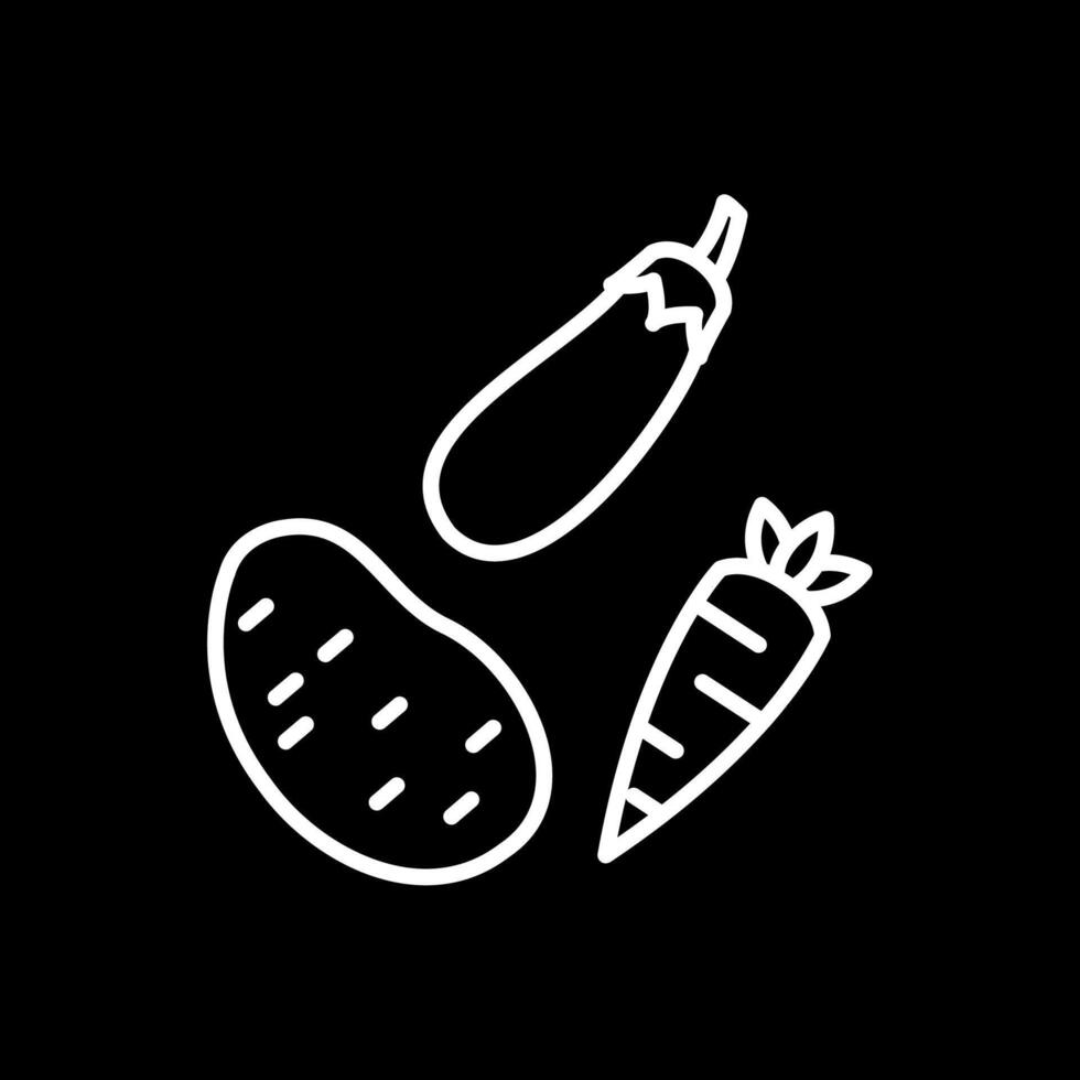 Vegetables Line Inverted Icon Design vector