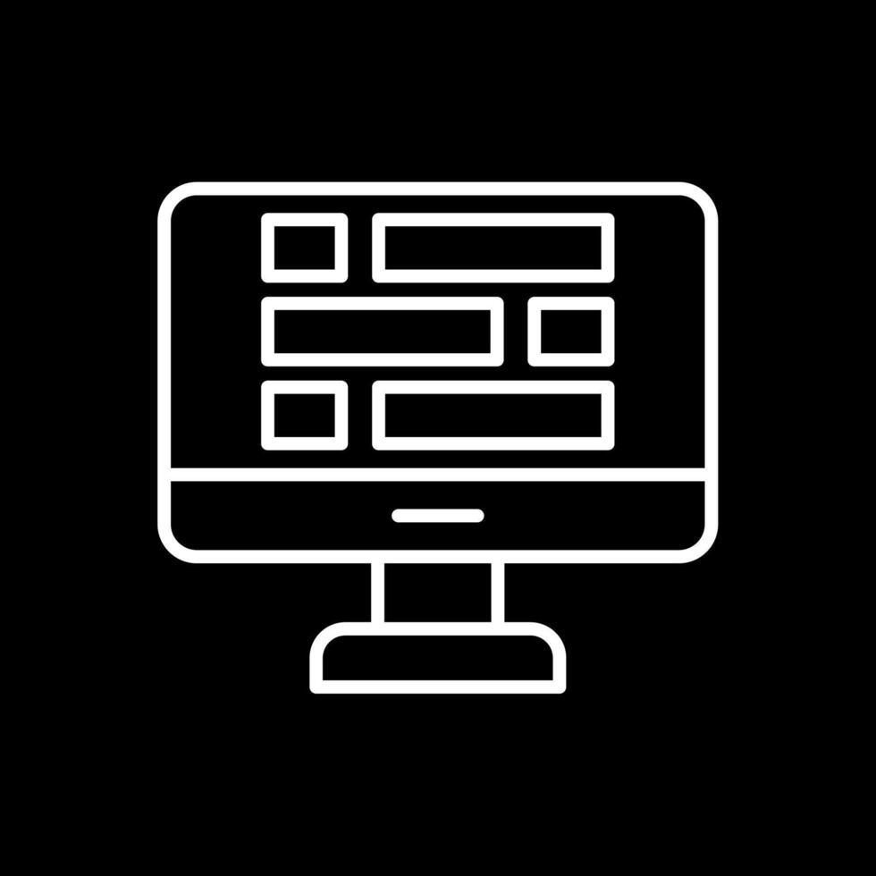 Dashboard Line Inverted Icon Design vector